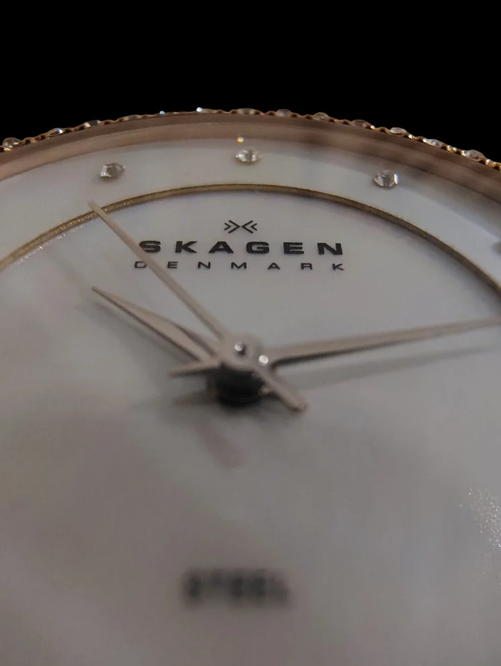 Skagen Denmark Women's Rose Gold-Tone Watch with Crystal Accents
